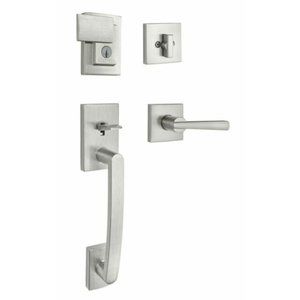 Baldwin 91800-043 Prestige Spyglass Single Cylinder Satin Nickel Door Handleset
